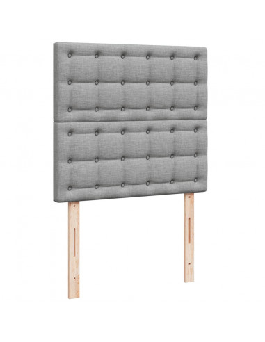 Giroletto a Molle con Materasso Grigio Chiaro 90x200 cm Tessuto