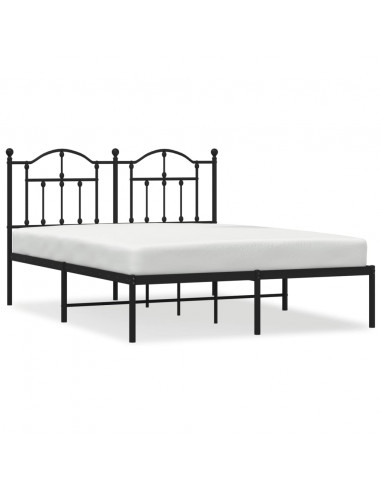 Giroletto con Testiera in Metallo Nero 140x190 cm