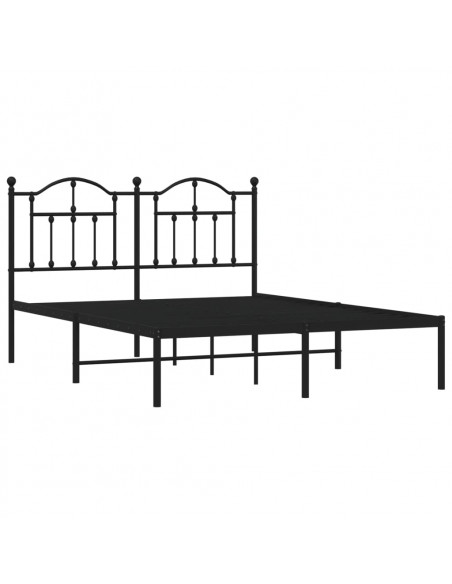 Giroletto con Testiera in Metallo Nero 140x190 cm
