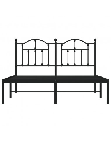 Giroletto con Testiera in Metallo Nero 140x190 cm