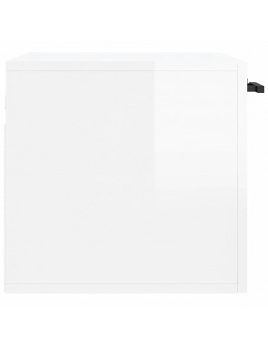 Armadietto a Muro Bianco Lucido 60x36,5x35 cm Legno Multistrato