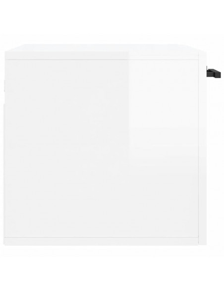 Armadietto a Muro Bianco Lucido 60x36,5x35 cm Legno Multistrato