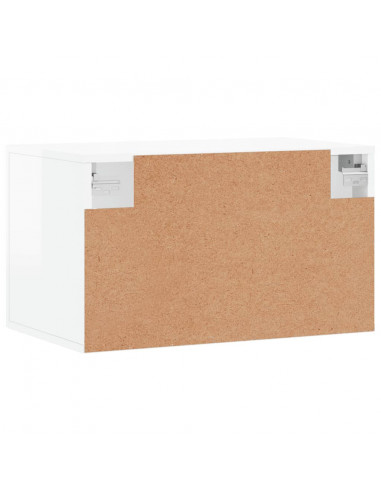 Armadietto a Muro Bianco Lucido 60x36,5x35 cm Legno Multistrato