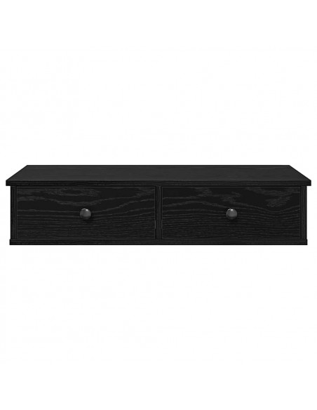 Scaffale a Parete con Cassetti Nero 80x31x17 cm in Truciolato