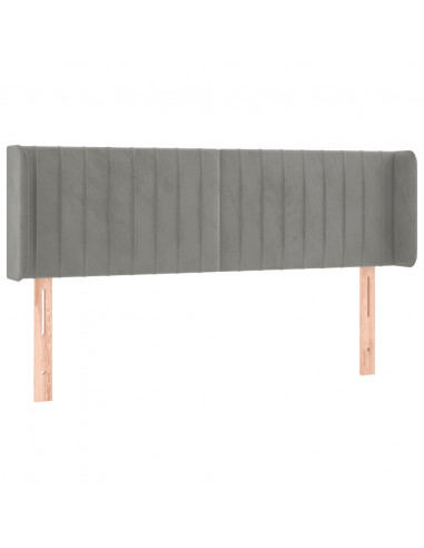 Testiera ad Orecchio Grigio Chiaro 147x16x78/88 cm in Velluto