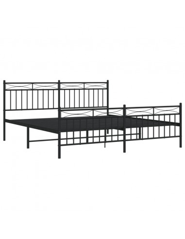 Giroletto con Testiera e Pediera Metallo Nero 183x213 cm