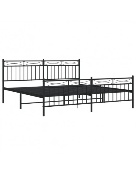 Giroletto con Testiera e Pediera Metallo Nero 183x213 cm
