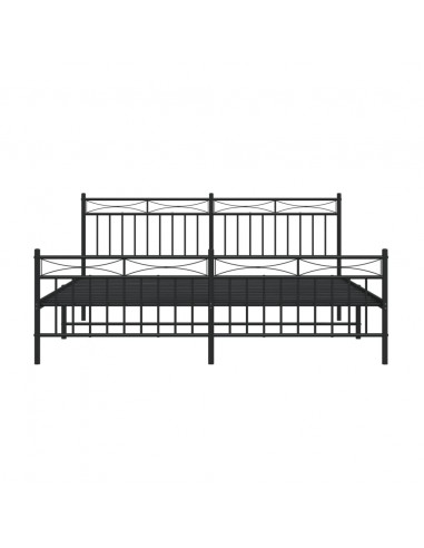 Giroletto con Testiera e Pediera Metallo Nero 183x213 cm