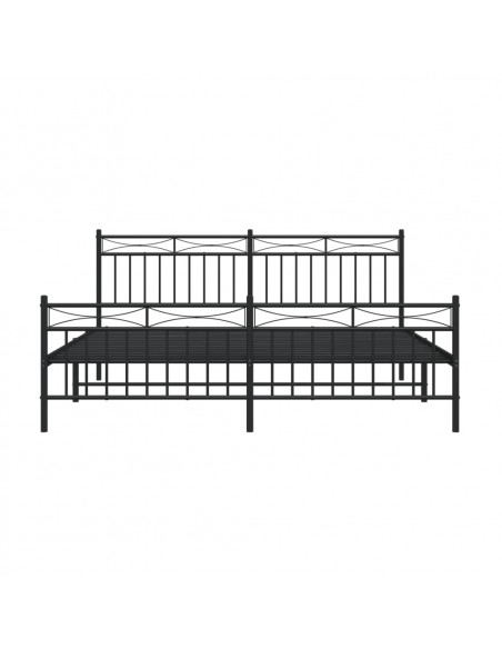 Giroletto con Testiera e Pediera Metallo Nero 183x213 cm