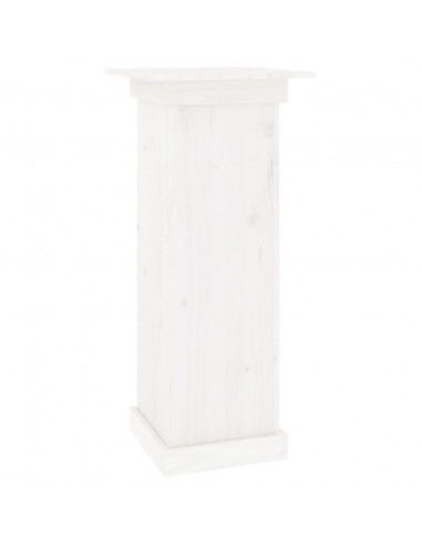 Supporto per Fiori Bianco 40x40x90 cm in Legno Massello di Pino