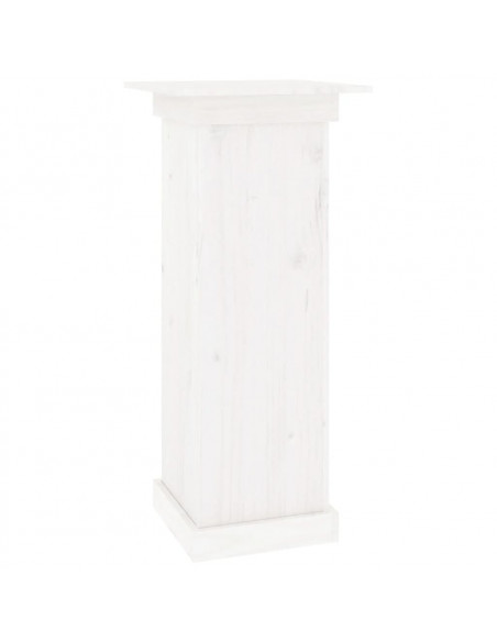 Supporto per Fiori Bianco 40x40x90 cm in Legno Massello di Pino