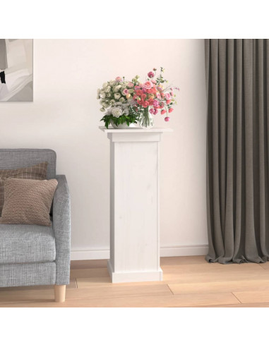Supporto per Fiori Bianco 40x40x90 cm in Legno Massello di Pino