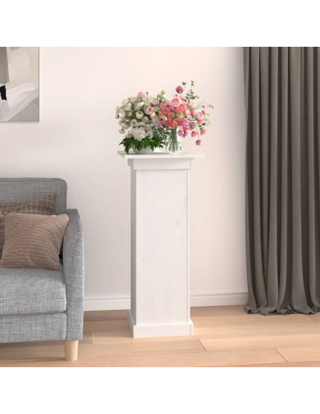 Supporto per Fiori Bianco 40x40x90 cm in Legno Massello di Pino