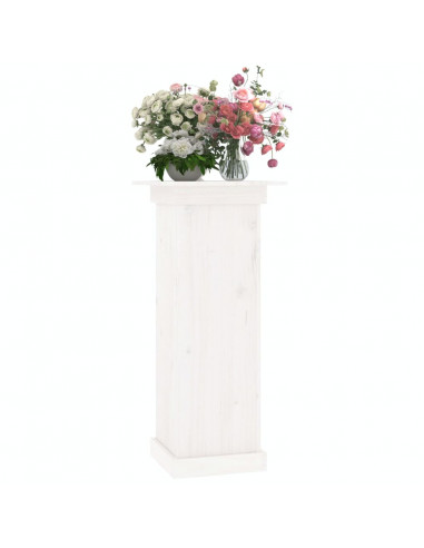 Supporto per Fiori Bianco 40x40x90 cm in Legno Massello di Pino