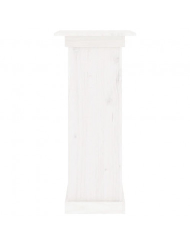 Supporto per Fiori Bianco 40x40x90 cm in Legno Massello di Pino