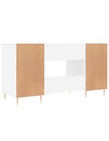 Scrivania Bianca 140x50x75 cm in Legno Multistrato