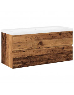 Mobile Bagno con Lavabo Integrato Legno Antico 101x39,5x49 cm 2