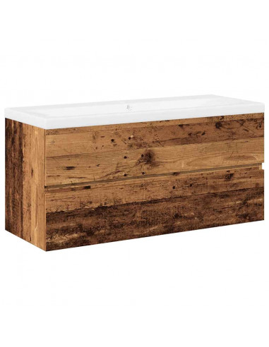 Mobile Bagno con Lavabo Integrato Legno Antico 101x39,5x49 cm