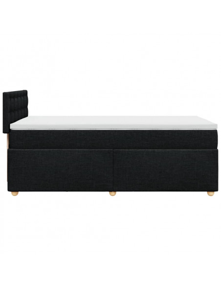 Giroletto a Molle con Materasso Nero 100x200 cm in Tessuto