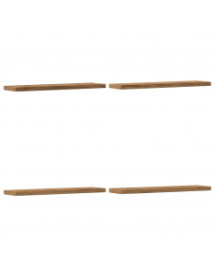 Mensole Parete 4pz Rovere Artigianale 40x10x1,5cm in Truciolato 2