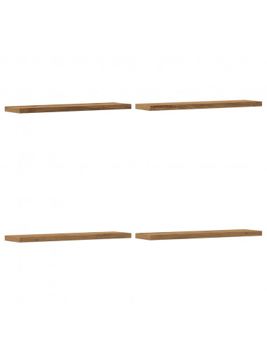 Mensole Parete 4pz Rovere Artigianale 40x10x1,5cm in Truciolato