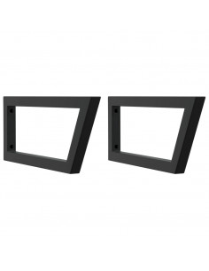 Reggimensole per Lavabo 2 pz Nere Trapezio in Acciaio 2
