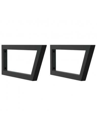 Reggimensole per Lavabo 2 pz Nere Trapezio in Acciaio