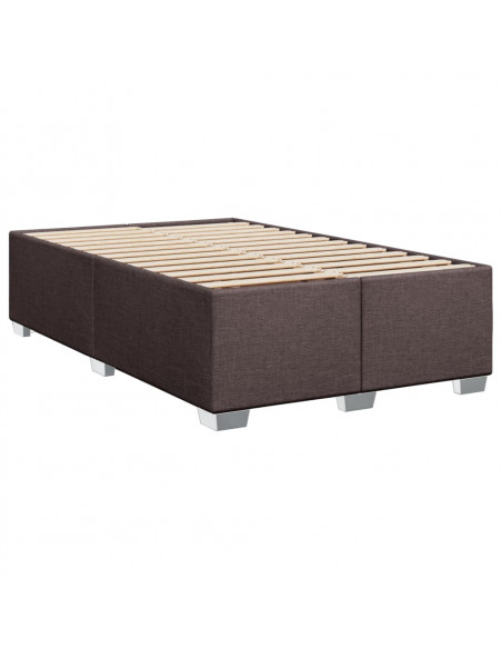 Giroletto a Molle con Materasso Marrone Scuro 120x190cm Tessuto