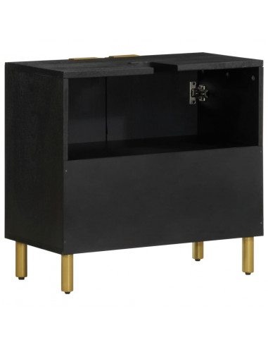 Mobile Lavabo da Bagno Nero 62x33x58 cm in Legno Multistrato