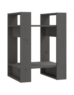 Libreria/Divisorio Grigio 41x35x57 cm in Legno Massello di Pino 2