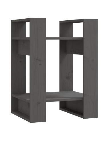 Libreria/Divisorio Grigio 41x35x57 cm in Legno Massello di Pino