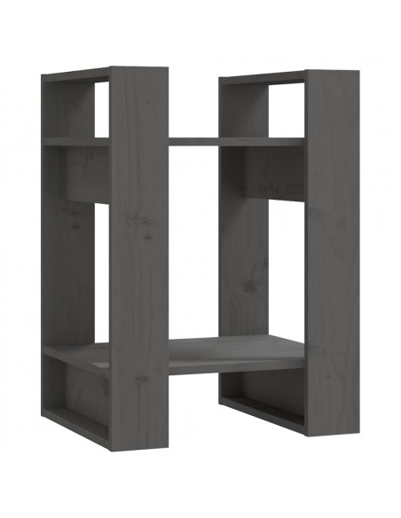 Libreria/Divisorio Grigio 41x35x57 cm in Legno Massello di Pino