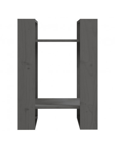 Libreria/Divisorio Grigio 41x35x57 cm in Legno Massello di Pino