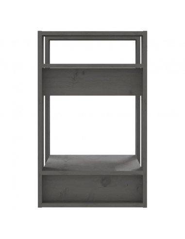 Libreria/Divisorio Grigio 41x35x57 cm in Legno Massello di Pino