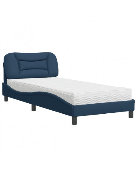 Letto con Materasso Blu 90x190 cm in Tessuto