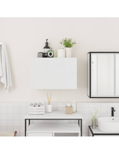 Mobile da Bagno a Parete Bianco 60x25x40cm in Legno Multistrato