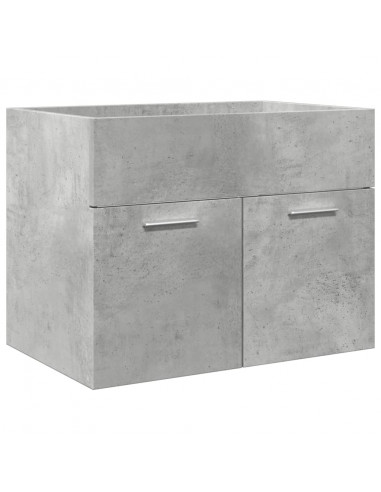 Set Mobili da Bagno 4 pz Grigio Cemento in Legno Multistrato