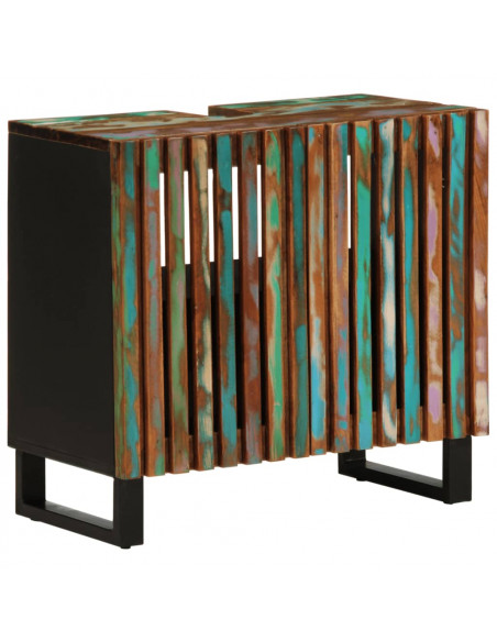 Set Mobili da Bagno 2pz in Legno Massello di Acacia