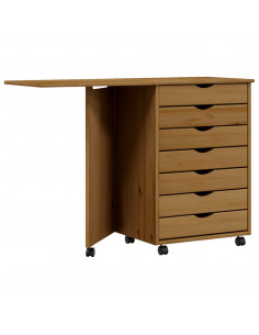 Armadietto Rotante con Scrivania MOSS Miele Legno Massello Pino 2