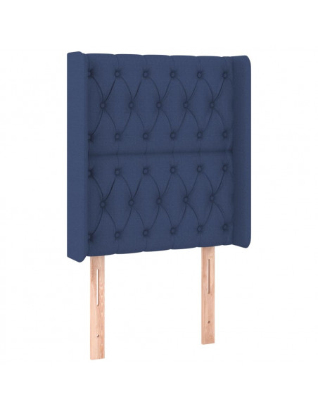 Testiera ad Orecchio Blu 83x16x118/128 cm in Tessuto