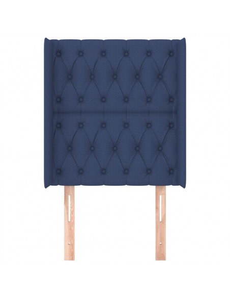 Testiera ad Orecchio Blu 83x16x118/128 cm in Tessuto