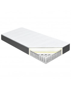 Letto a Molle Grigio Scuro in Tessuto 200x200 cm 2