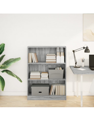 Libreria Grigio Sonoma 80x24x109 cm in Legno Multistrato