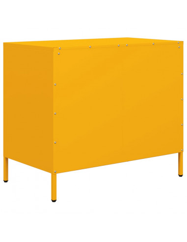 Credenza Giallo Senape 68x39x58,5 cm Acciaio Laminato a Freddo