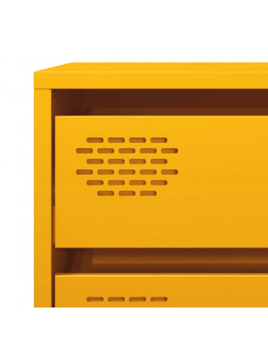 Credenza Giallo Senape 68x39x58,5 cm Acciaio Laminato a Freddo