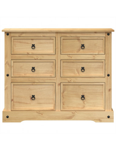 Cassettiera Corona 110x43x91 cm in Legno Massello di Pino