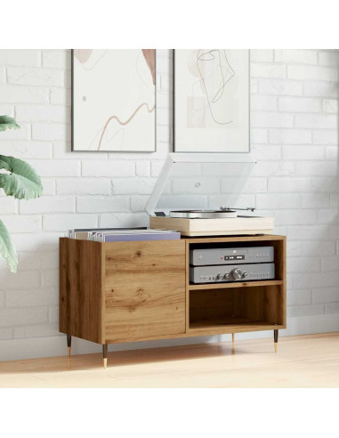 Mobile Porta Dischi Rovere Artigianale 84,5x38x48cm Multistrato