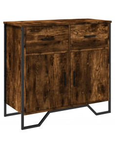 Credenza Rovere Fumo 79,5x35,5x74,5 cm in Legno Multistrato 2