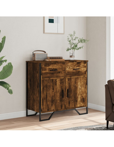 Credenza Rovere Fumo 79,5x35,5x74,5 cm in Legno Multistrato
