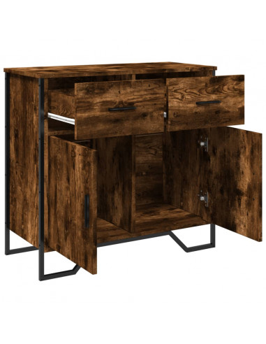 Credenza Rovere Fumo 79,5x35,5x74,5 cm in Legno Multistrato